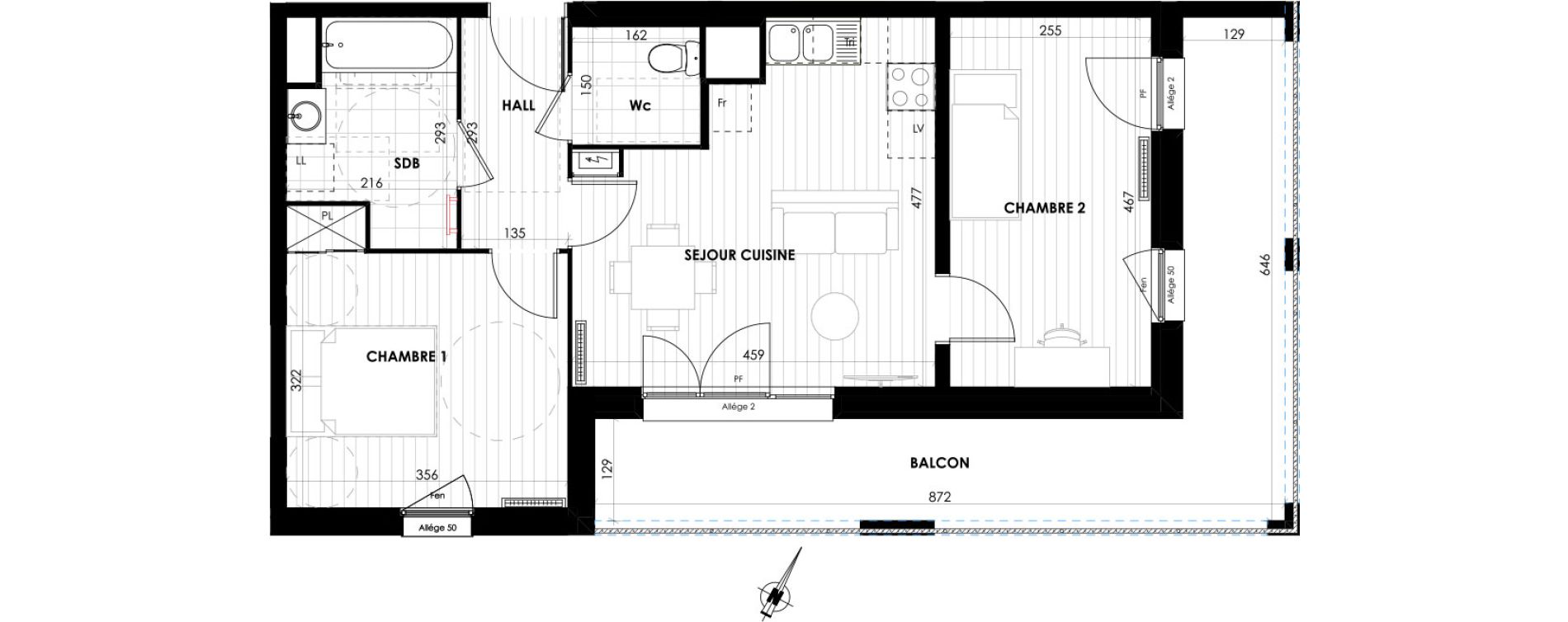 Appartement T3 de 53,91 m2 &agrave; Reims R&eacute;ma'vert