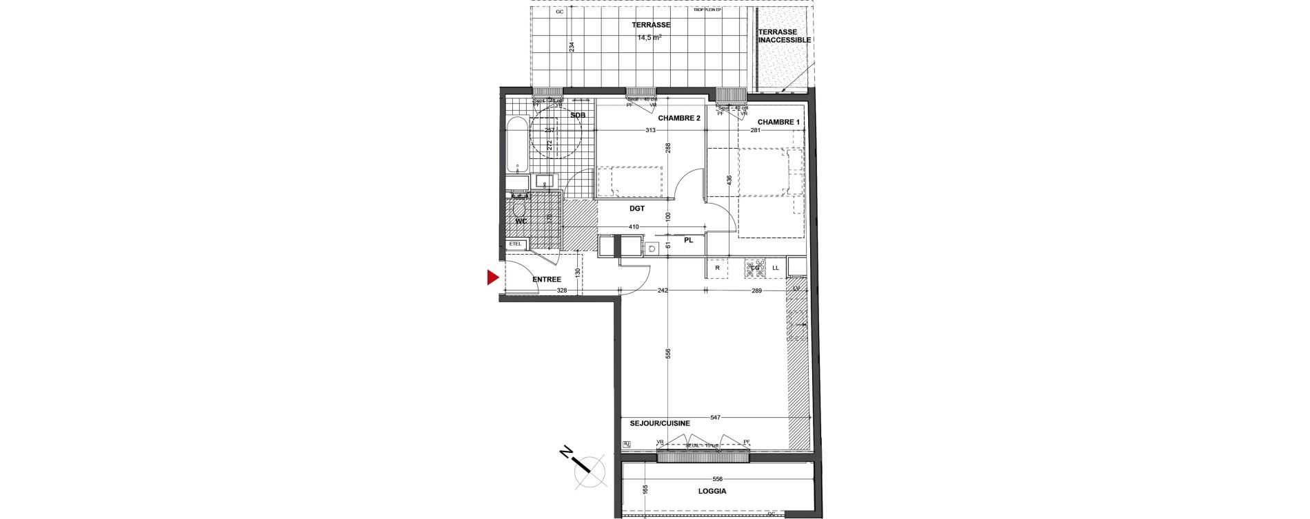Appartement T3 de 69,80 m2 &agrave; Reims Centre-ville