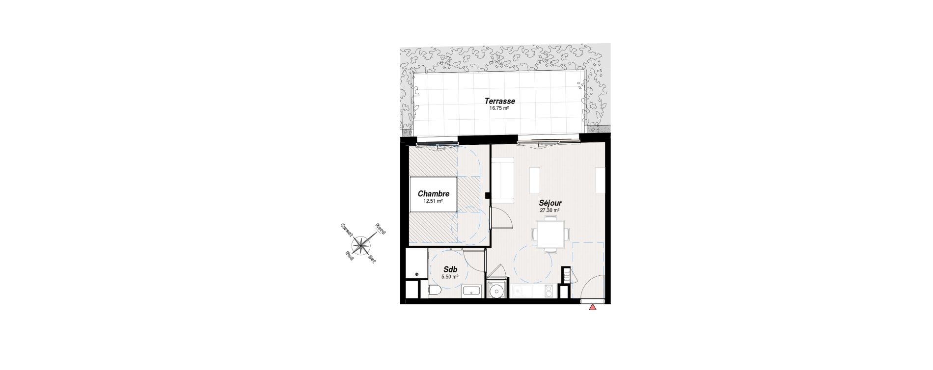 Appartement T2 de 45,31 m2 &agrave; Reims Maison blanche - sainte anne - wilson