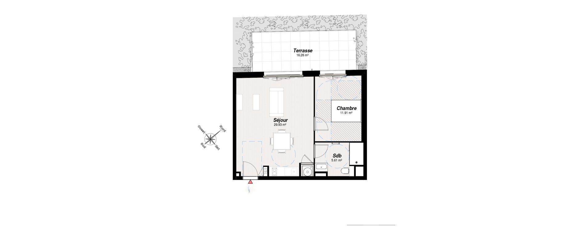 Appartement T2 de 47,45 m2 &agrave; Reims Maison blanche - sainte anne - wilson