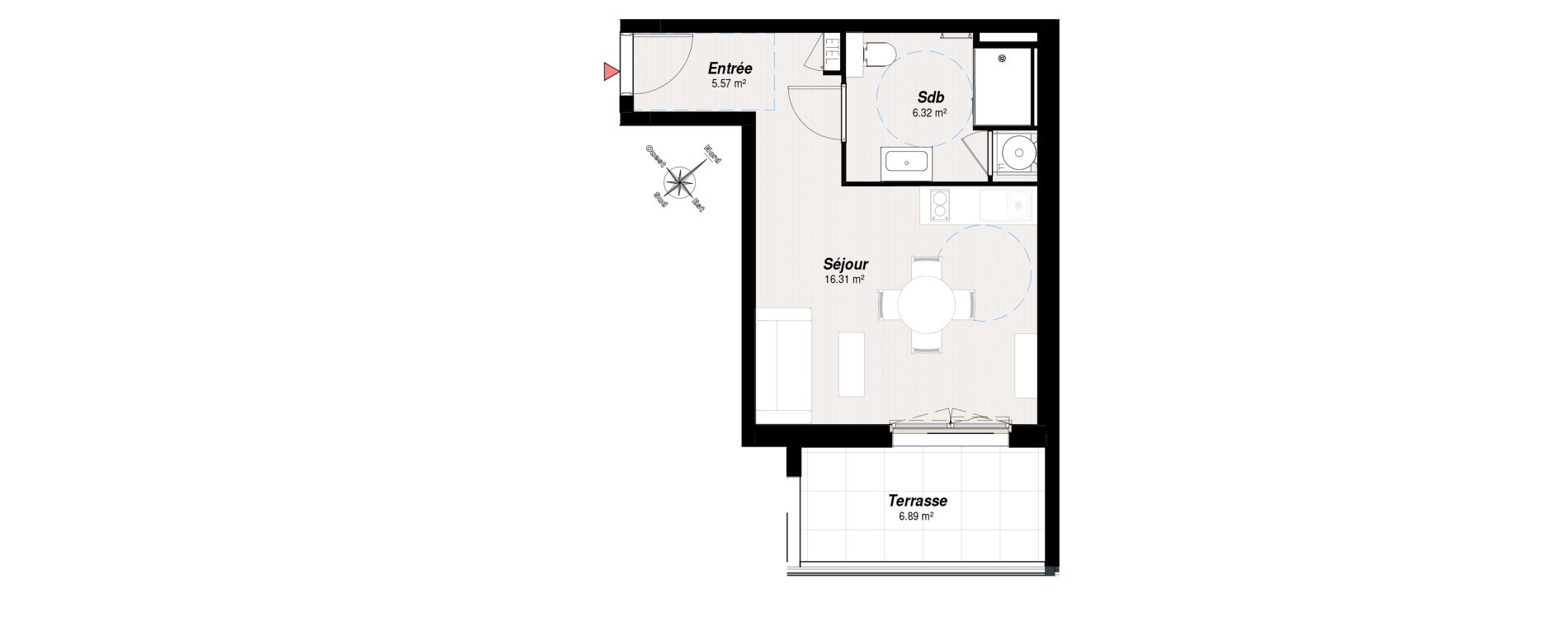 Appartement T1 de 28,20 m2 &agrave; Reims Maison blanche - sainte anne - wilson