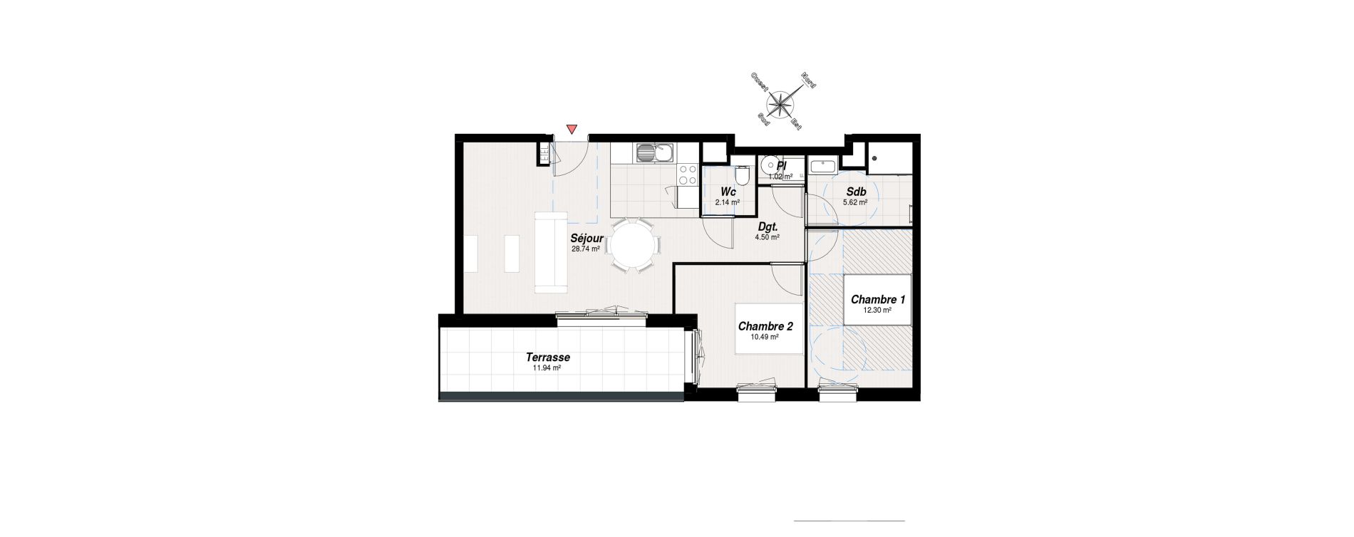 Appartement T3 de 64,81 m2 &agrave; Reims Maison blanche - sainte anne - wilson