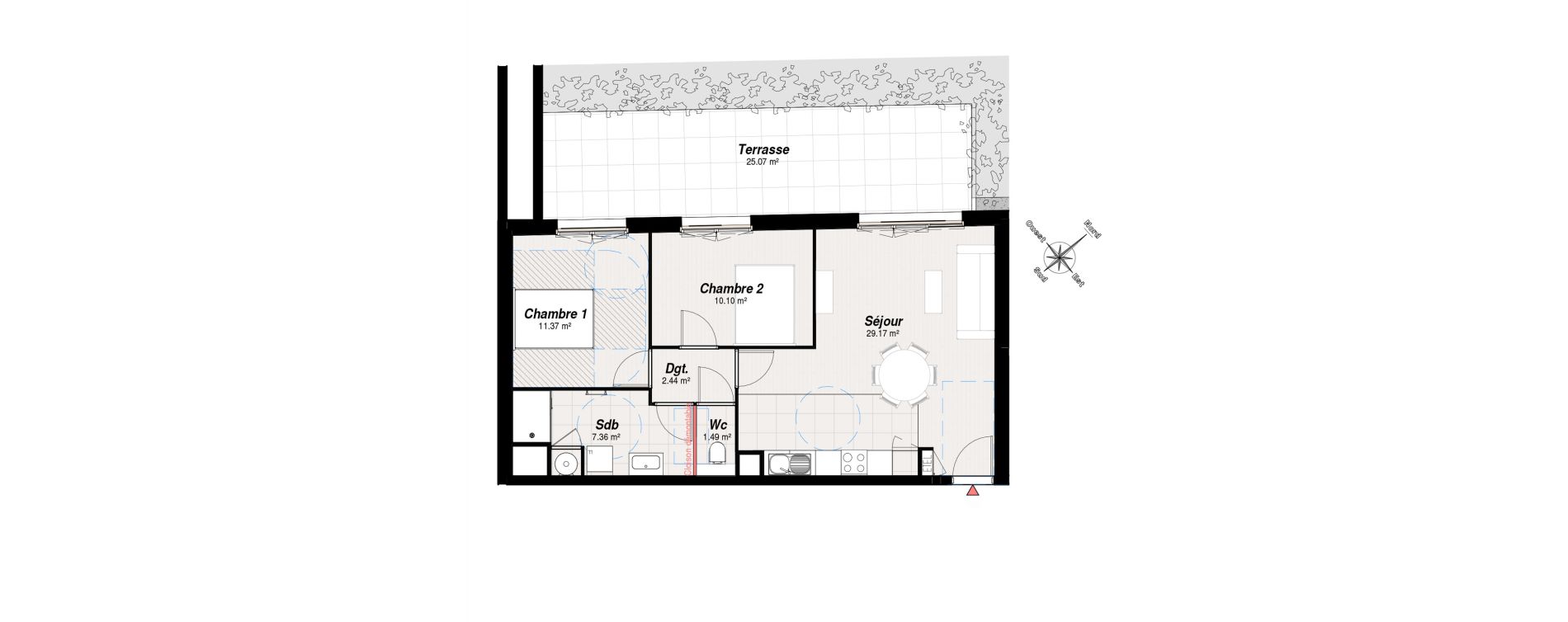 Appartement T3 de 61,93 m2 &agrave; Reims Maison blanche - sainte anne - wilson