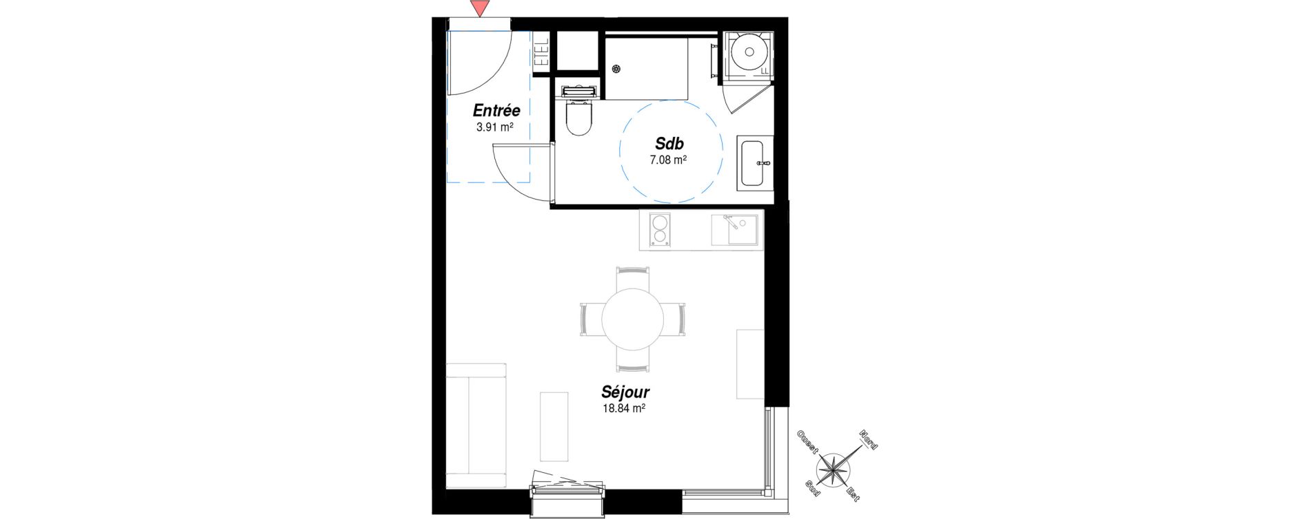 Appartement T1 de 29,83 m2 &agrave; Reims Maison blanche - sainte anne - wilson