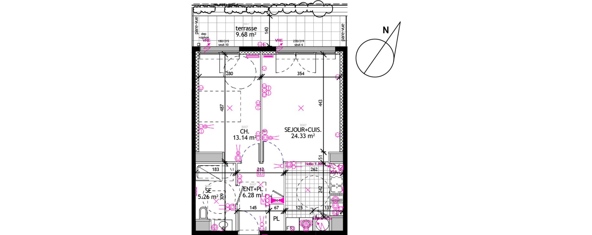 Appartement T2 de 49,01 m2 &agrave; Reims Courlancy