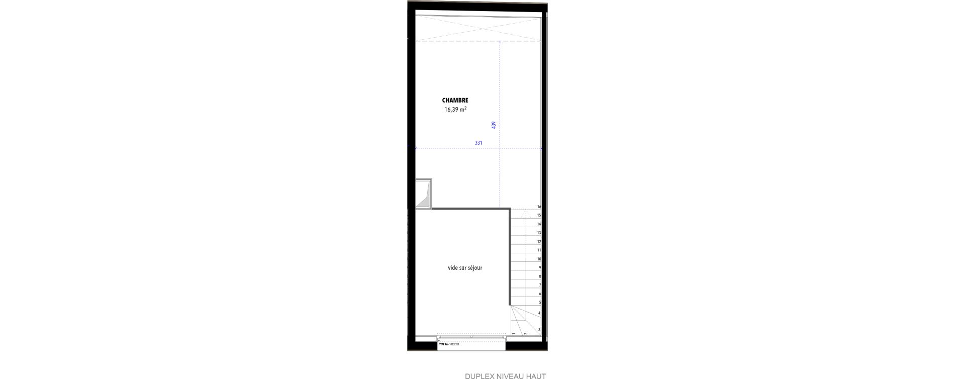 Duplex T2 de 36,32 m2 &agrave; Reims Centre