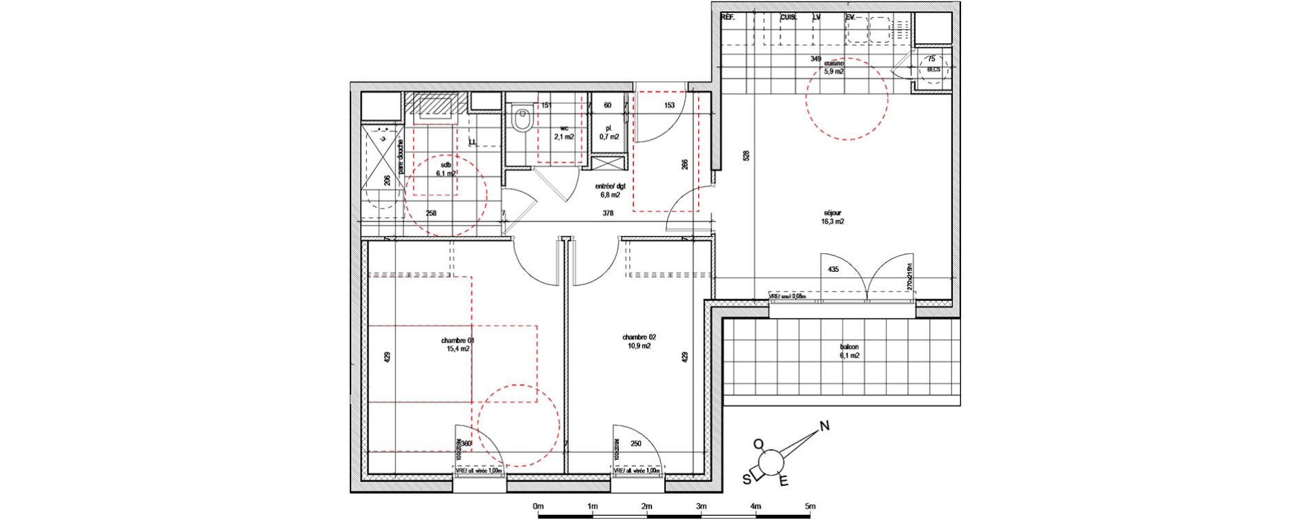 Appartement T3 de 64,20 m2 &agrave; Reims Laon-zola - neufch&acirc;tel - orgeval