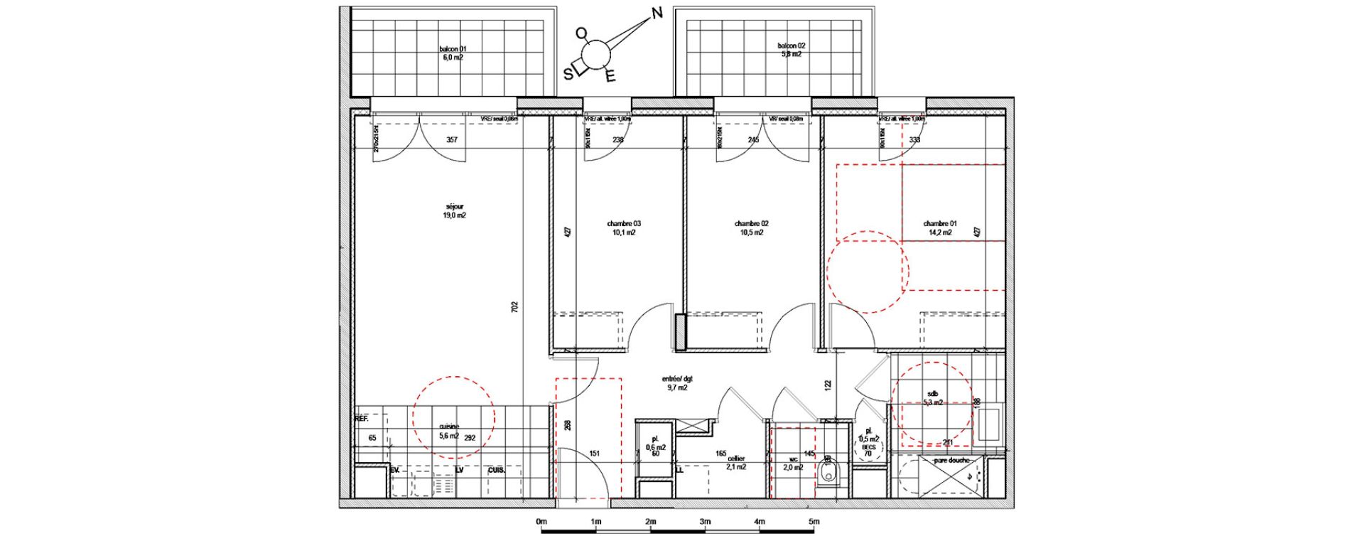 Appartement T4 de 79,60 m2 &agrave; Reims Laon-zola - neufch&acirc;tel - orgeval