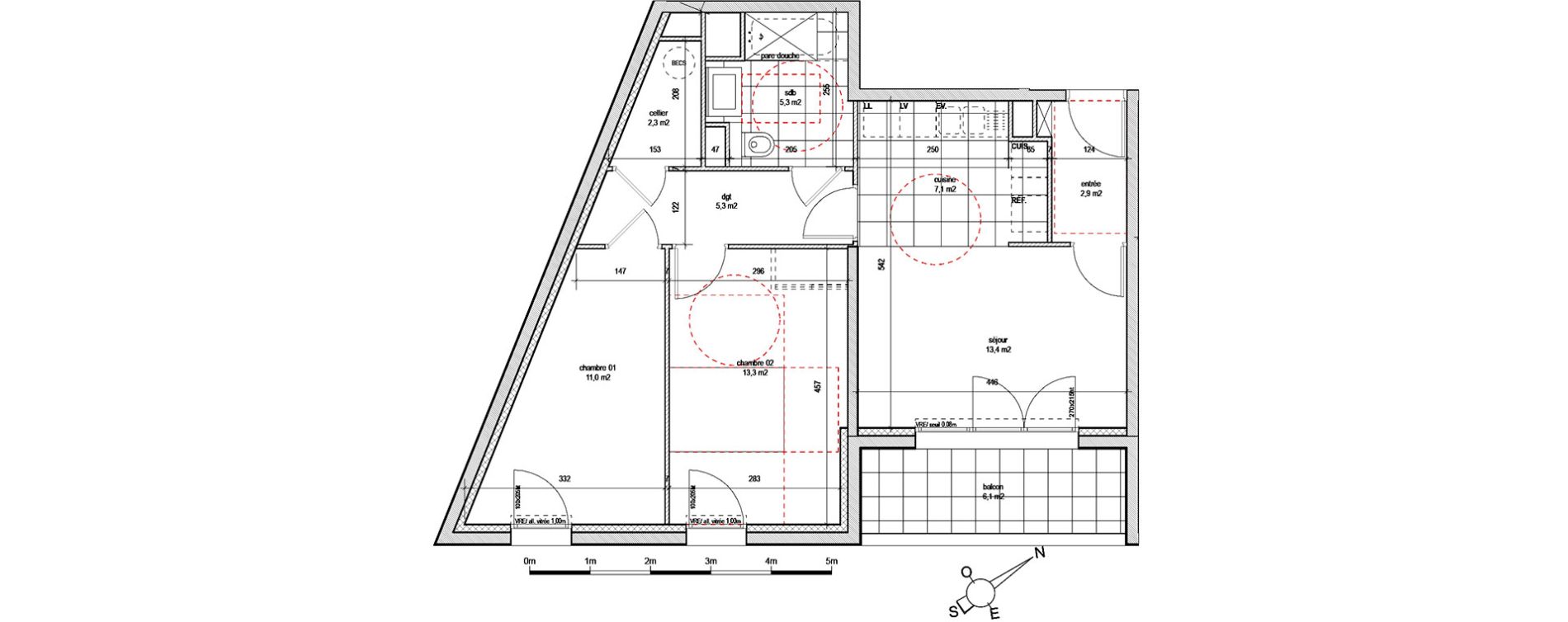 Appartement T3 de 60,60 m2 &agrave; Reims Laon-zola - neufch&acirc;tel - orgeval