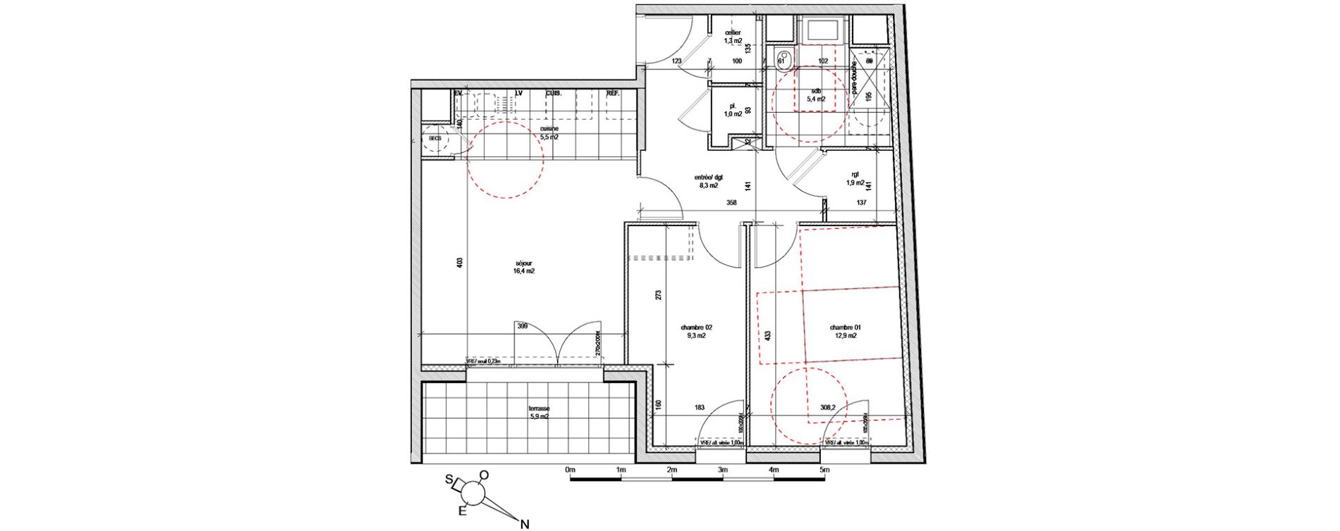 Appartement T3 de 62,00 m2 &agrave; Reims Laon-zola - neufch&acirc;tel - orgeval