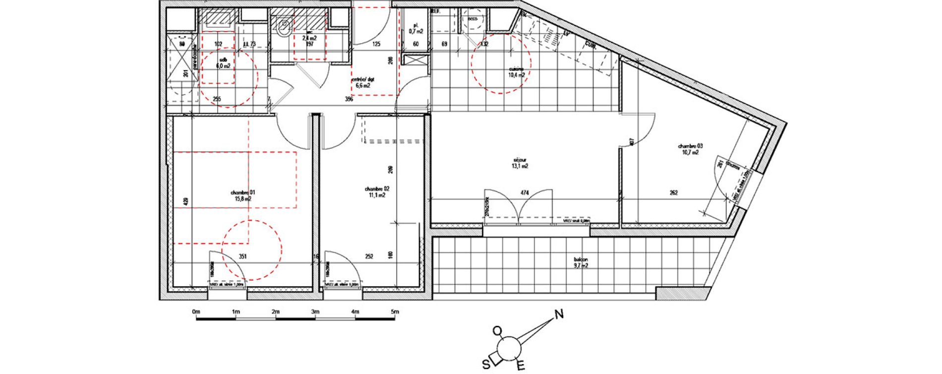 Appartement T4 de 76,80 m2 &agrave; Reims Laon-zola - neufch&acirc;tel - orgeval