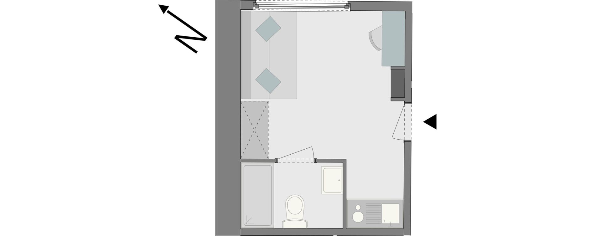 Appartement T1 de 16,43 m2 &agrave; Reims Laon