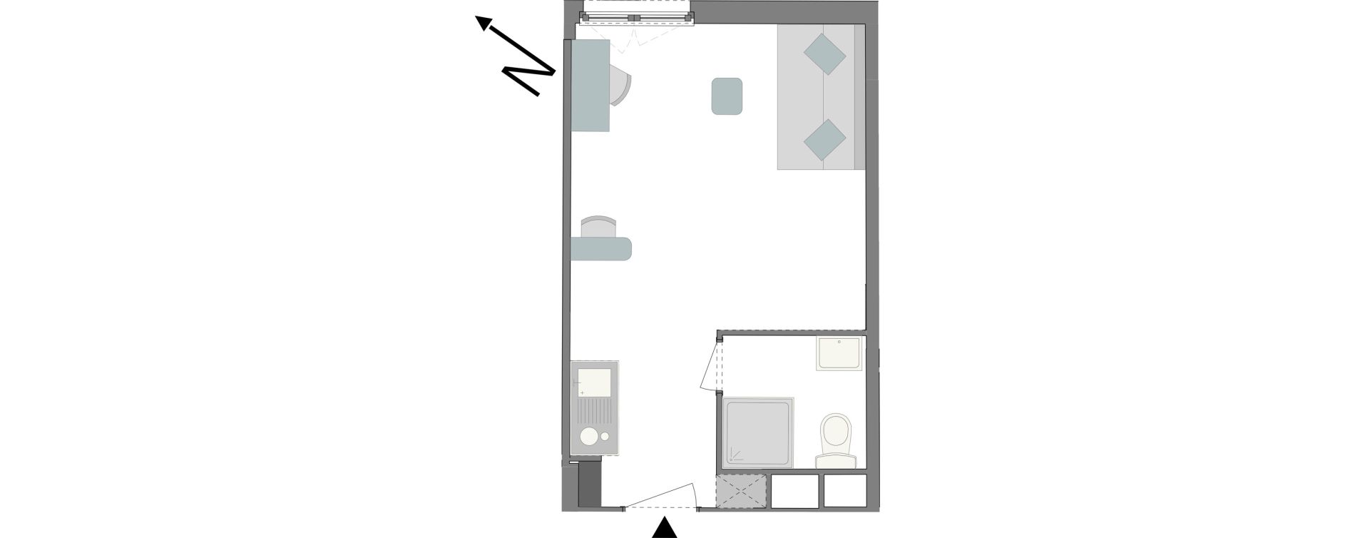 Appartement T1 de 23,43 m2 &agrave; Reims Laon