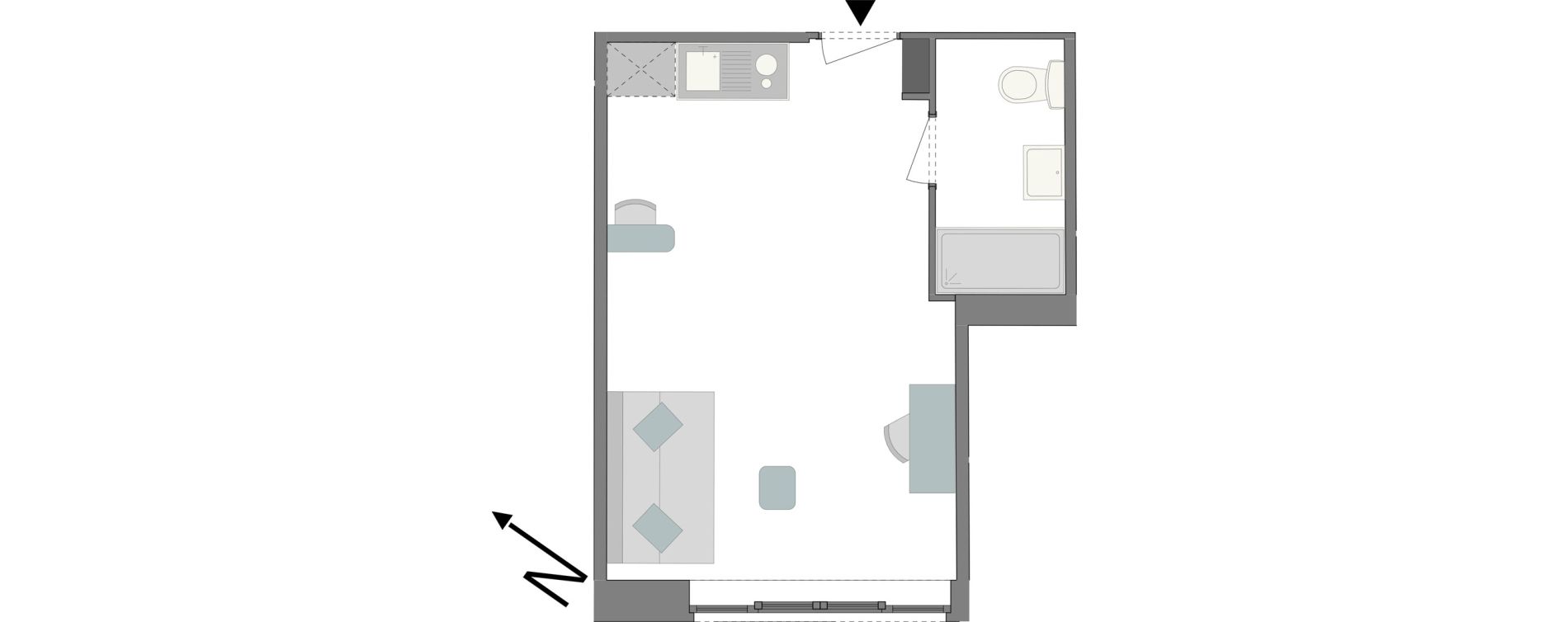 Appartement T1 de 26,19 m2 &agrave; Reims Laon