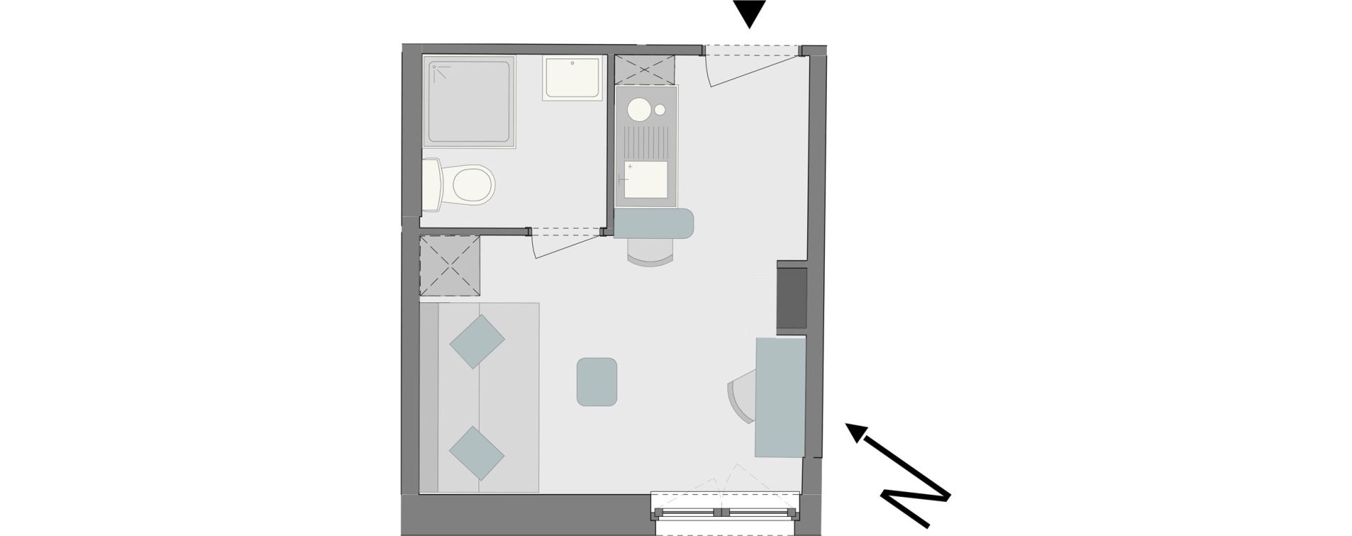Appartement T1 de 16,59 m2 &agrave; Reims Laon