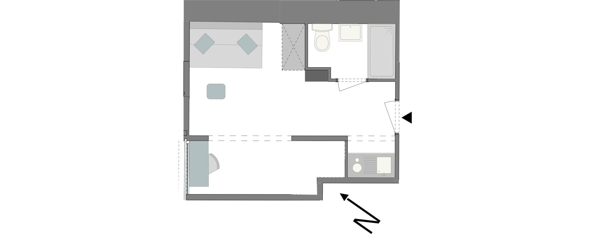 Appartement T1 de 22,24 m2 &agrave; Reims Laon