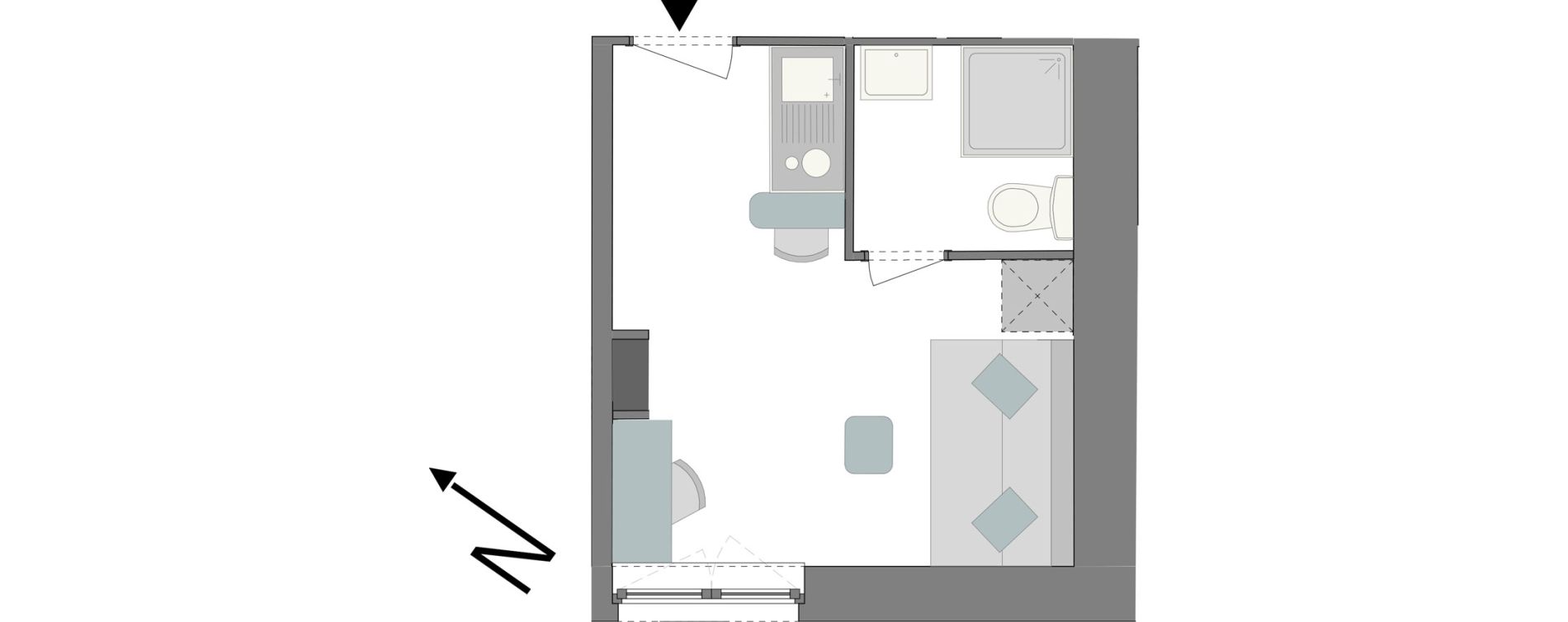 Appartement T1 de 16,61 m2 &agrave; Reims Laon