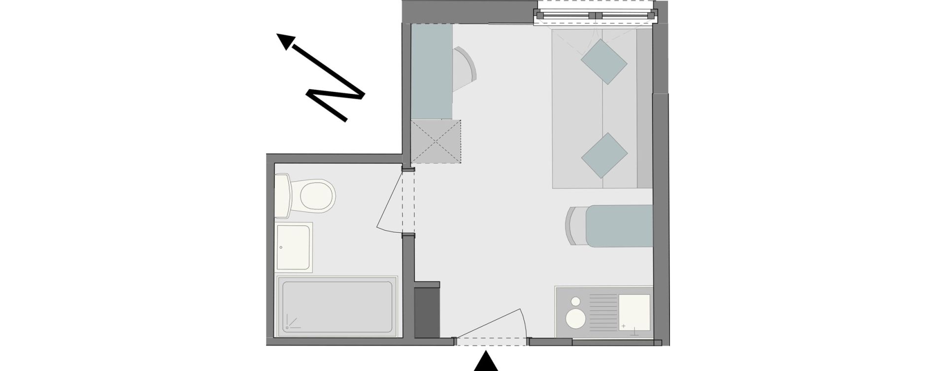 Appartement T1 de 13,89 m2 &agrave; Reims Laon