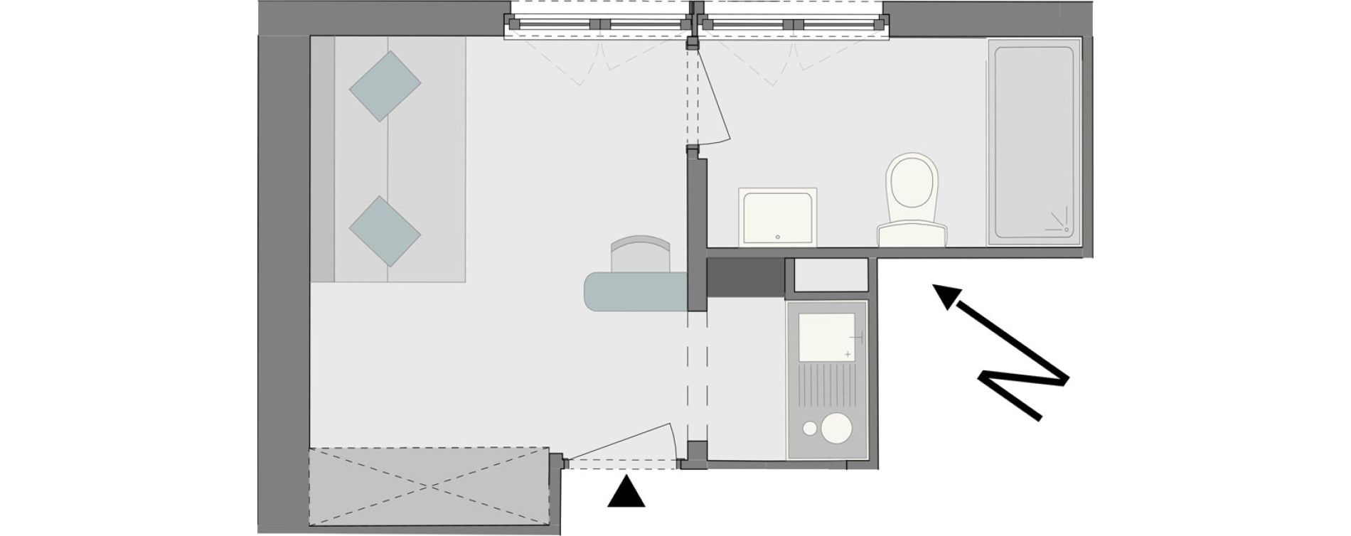 Appartement T1 de 16,97 m2 &agrave; Reims Laon