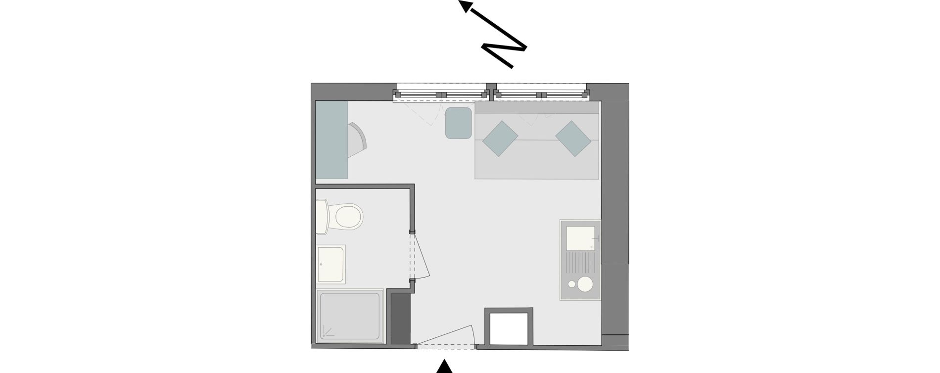 Appartement T1 de 15,71 m2 &agrave; Reims Laon