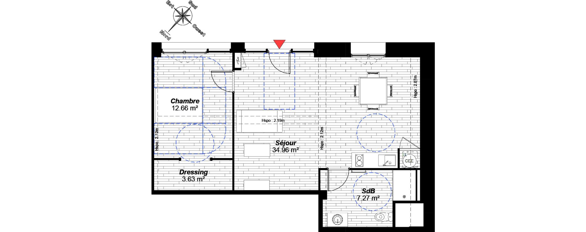 Appartement T3 de 58,52 m2 &agrave; Reims Maison blanche - sainte anne - wilson