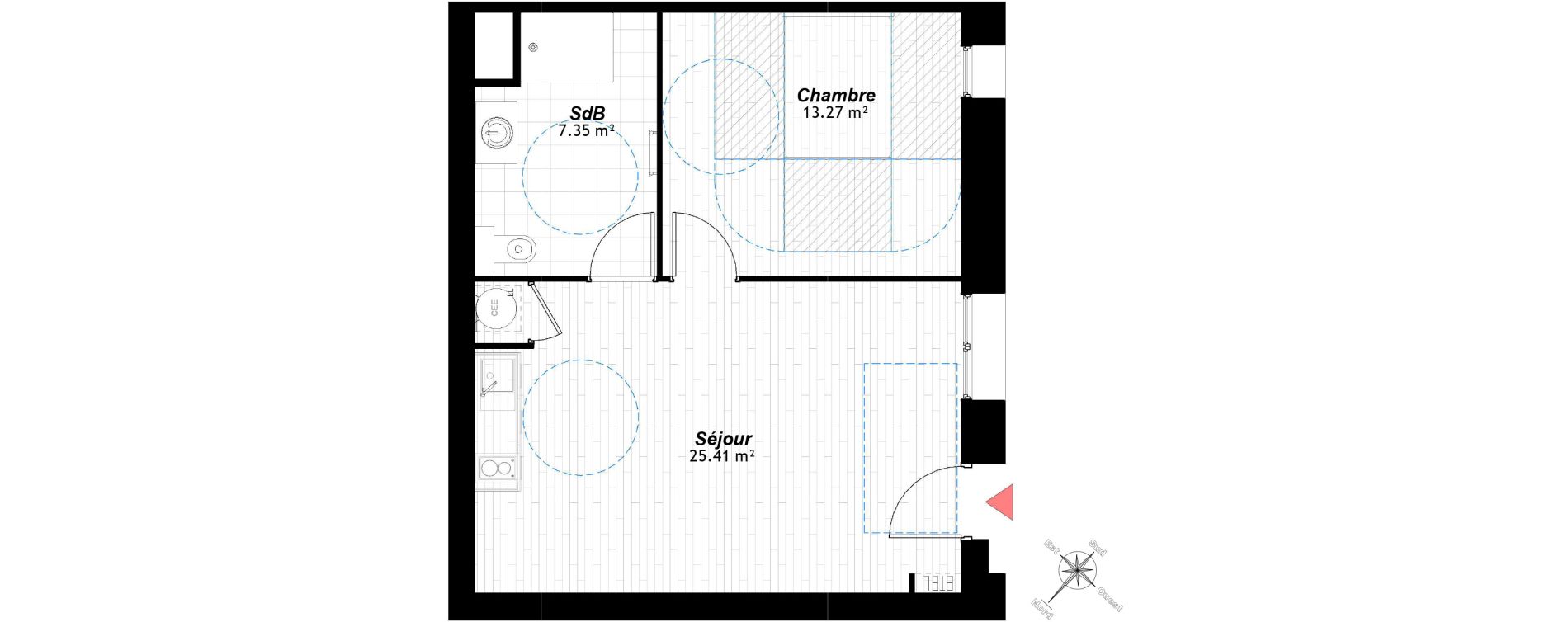 Appartement T2 de 46,03 m2 &agrave; Reims Maison blanche - sainte anne - wilson