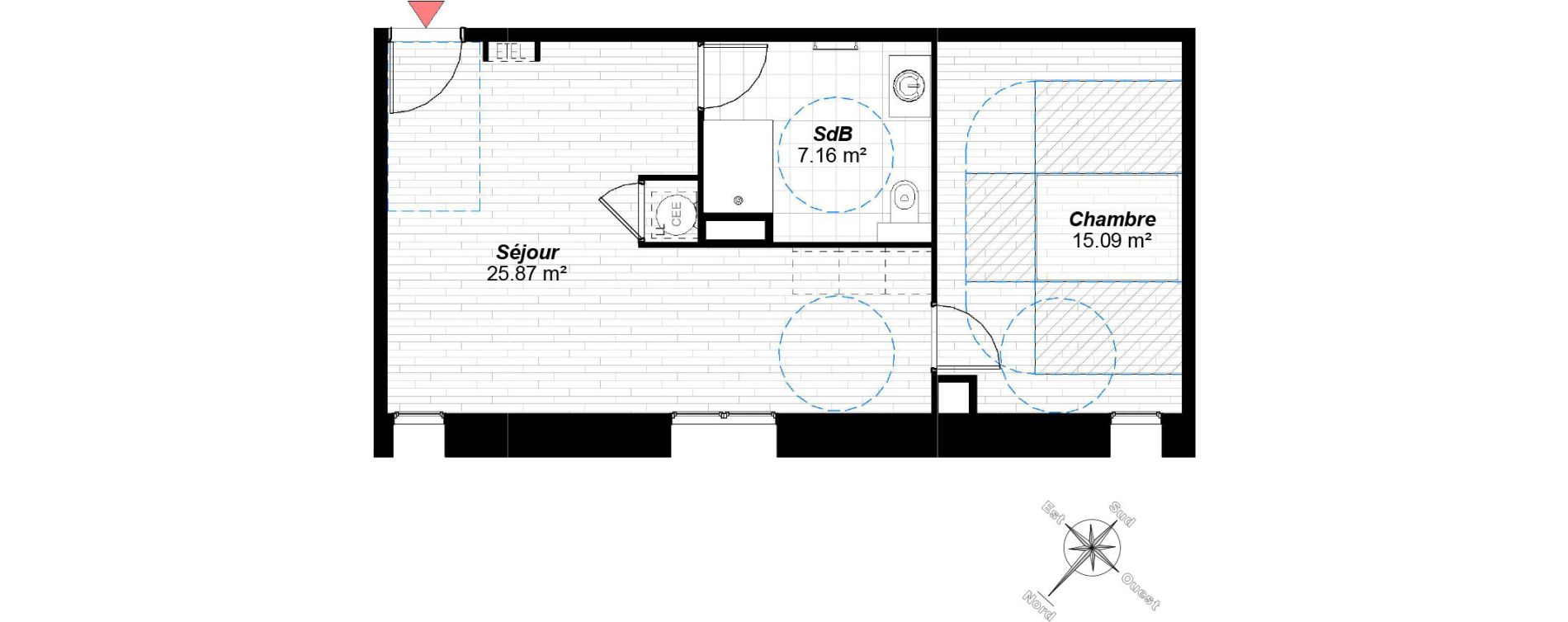 Appartement T2 de 48,12 m2 &agrave; Reims Maison blanche - sainte anne - wilson