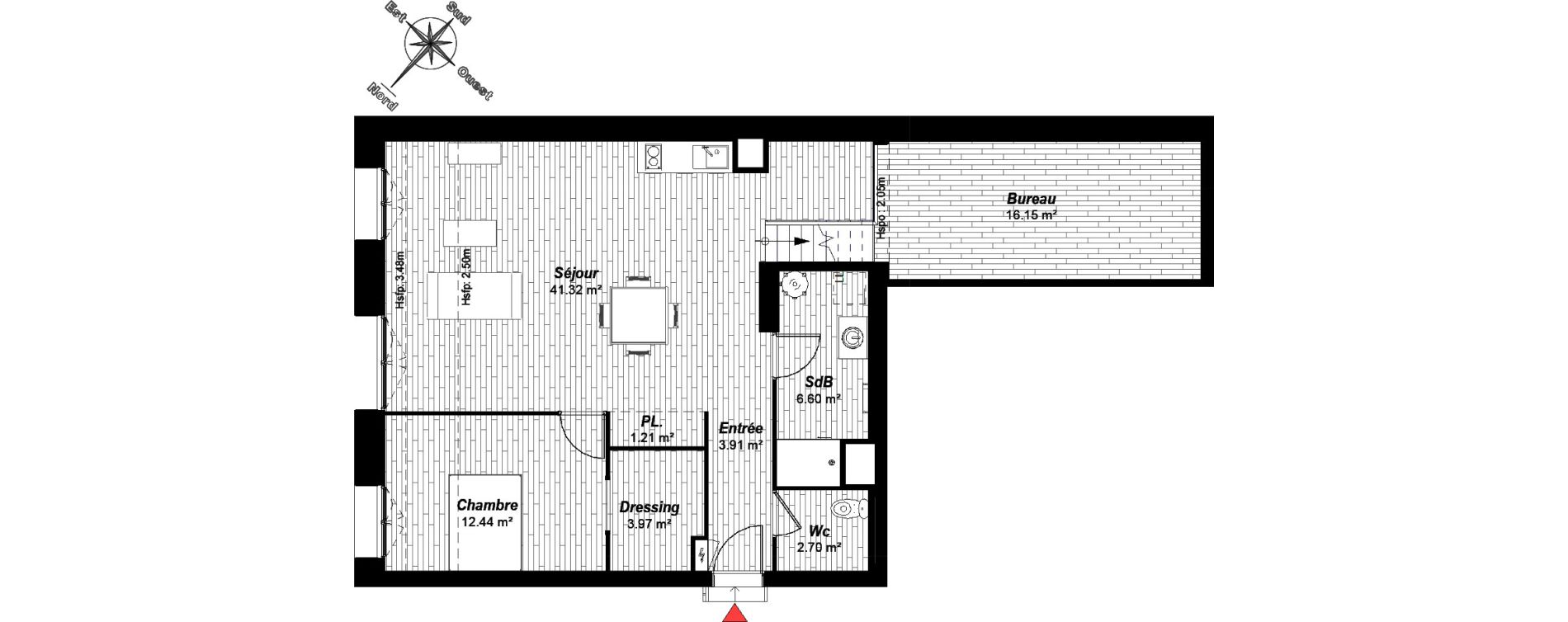 Appartement T2 bis de 88,30 m2 &agrave; Reims Maison blanche - sainte anne - wilson