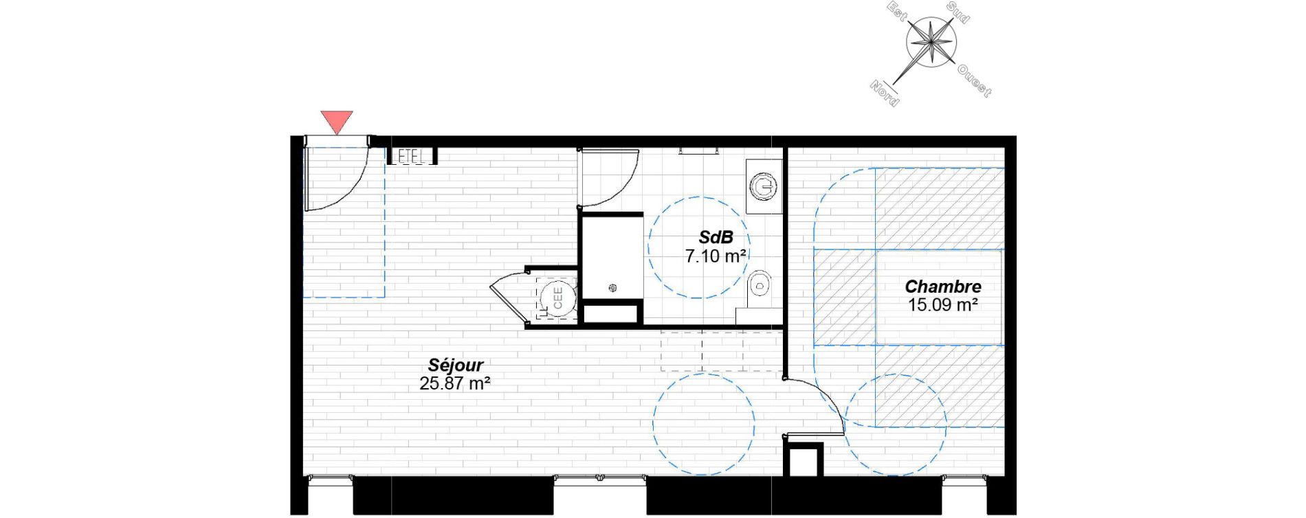 Appartement T2 de 48,06 m2 &agrave; Reims Maison blanche - sainte anne - wilson