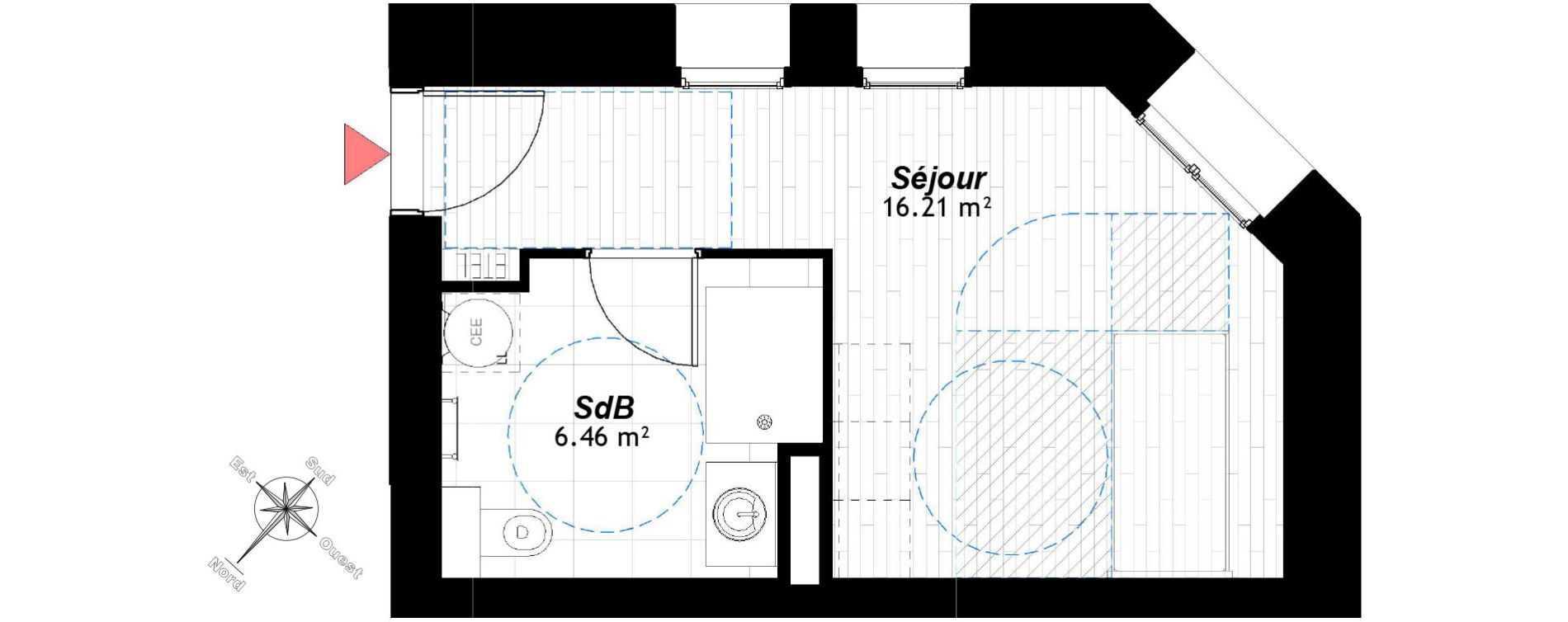 Appartement T1 de 22,67 m2 &agrave; Reims Maison blanche - sainte anne - wilson