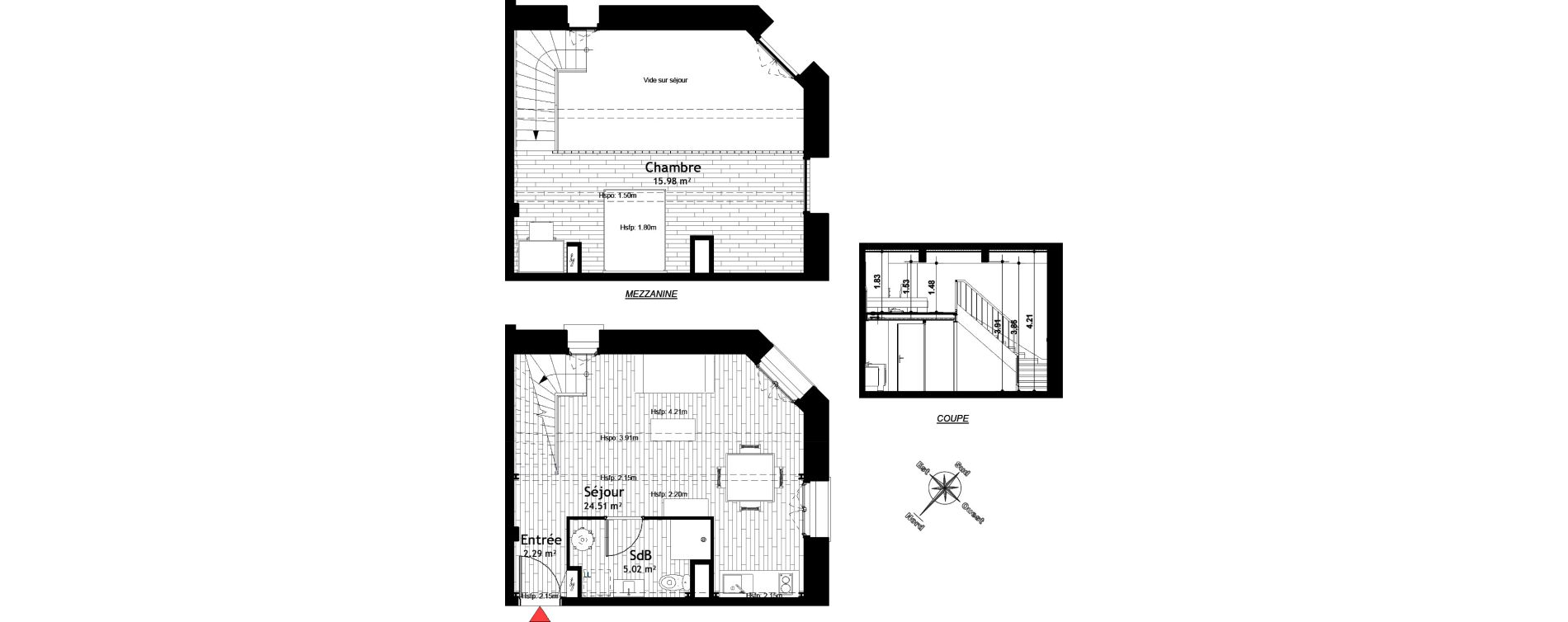 Appartement T2 de 47,80 m2 &agrave; Reims Maison blanche - sainte anne - wilson