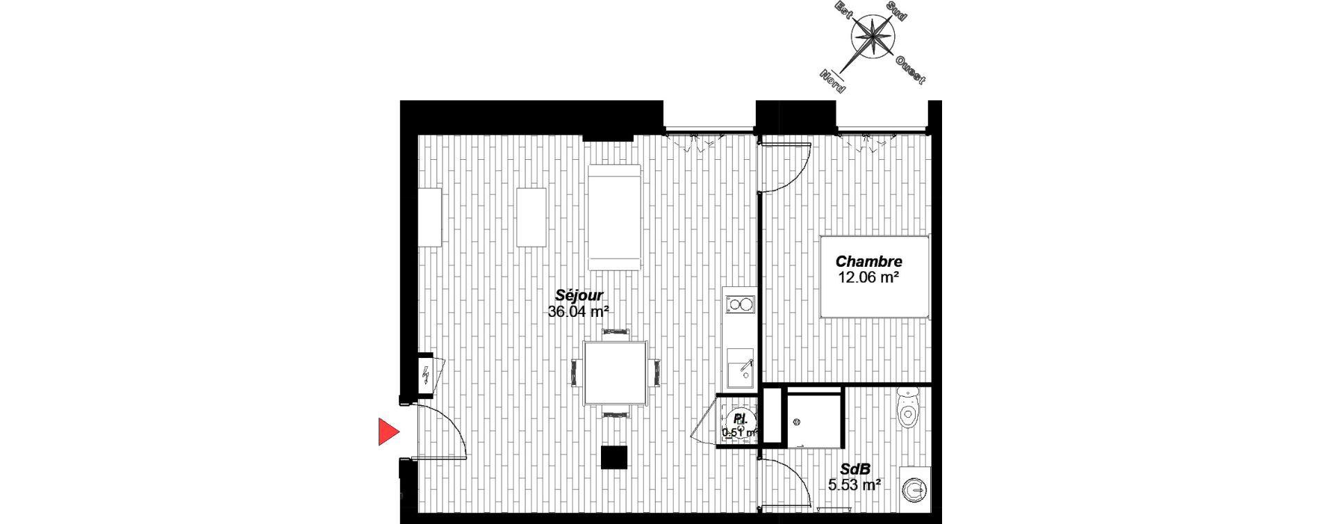 Appartement T2 de 54,14 m2 &agrave; Reims Maison blanche - sainte anne - wilson