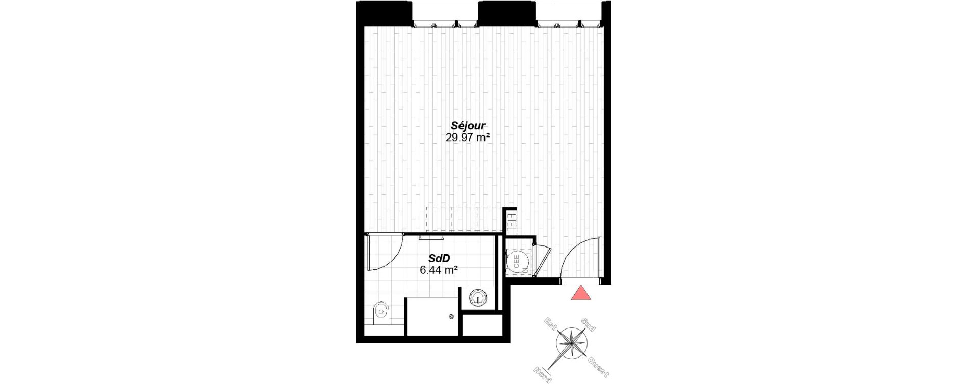 Appartement T1 de 36,41 m2 &agrave; Reims Maison blanche - sainte anne - wilson