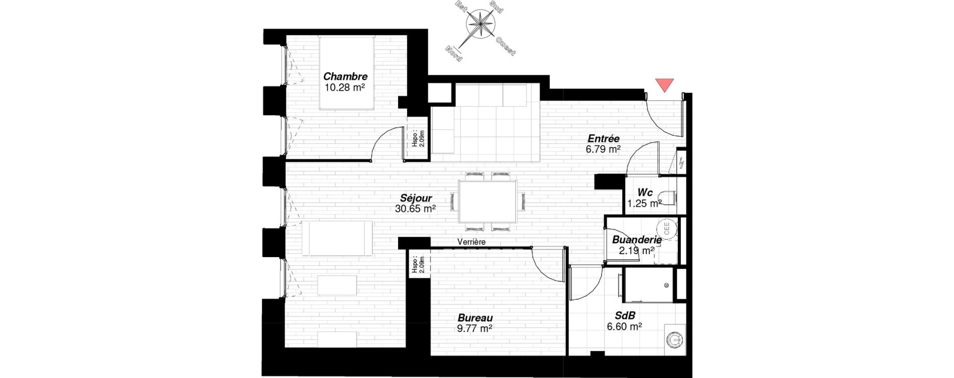 Appartement T3 de 67,53 m2 &agrave; Reims Maison blanche - sainte anne - wilson
