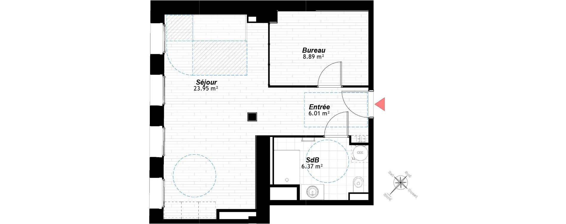 Appartement T1 de 45,22 m2 &agrave; Reims Maison blanche - sainte anne - wilson