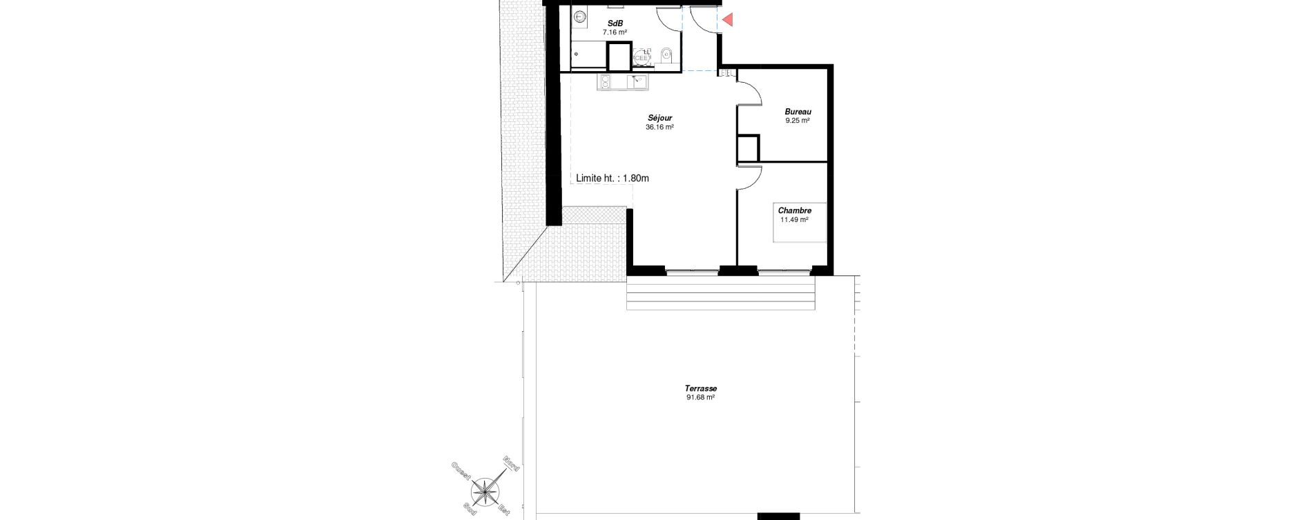 Appartement T2 de 64,06 m2 &agrave; Reims Maison blanche - sainte anne - wilson