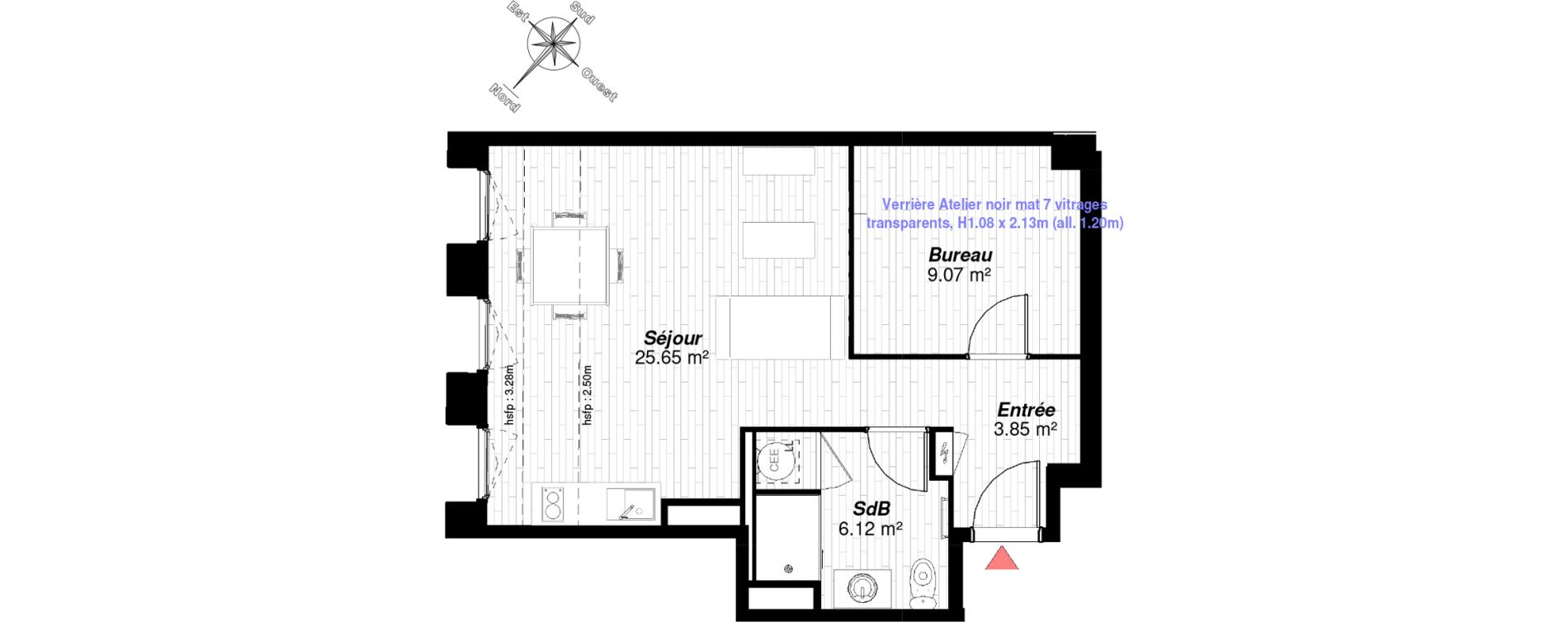 Appartement T2 de 44,69 m2 &agrave; Reims Maison blanche - sainte anne - wilson