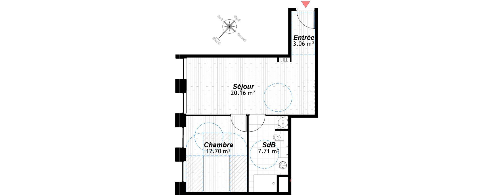 Appartement T2 de 43,63 m2 &agrave; Reims Maison blanche - sainte anne - wilson
