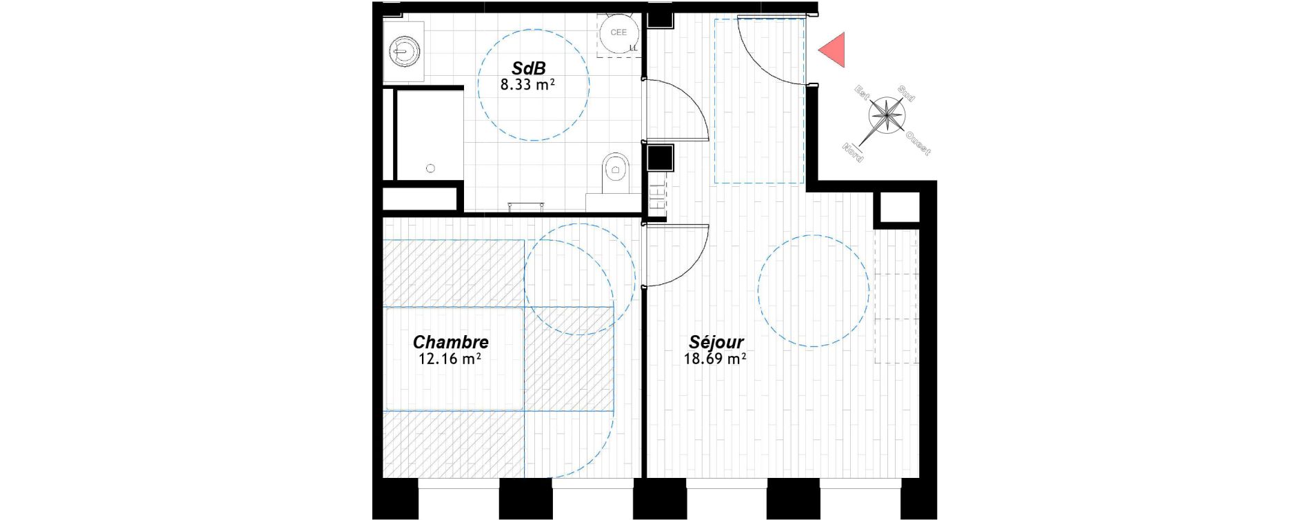 Appartement T2 de 39,18 m2 &agrave; Reims Maison blanche - sainte anne - wilson