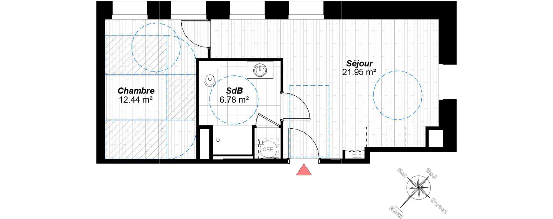 Appartement T2 de 41,17 m2 &agrave; Reims Maison blanche - sainte anne - wilson