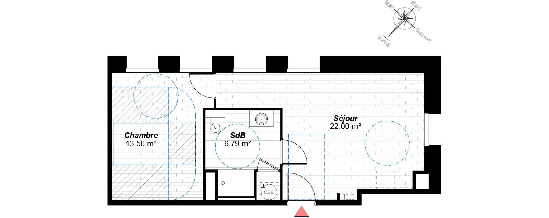 Appartement T2 de 42,35 m2 &agrave; Reims Maison blanche - sainte anne - wilson