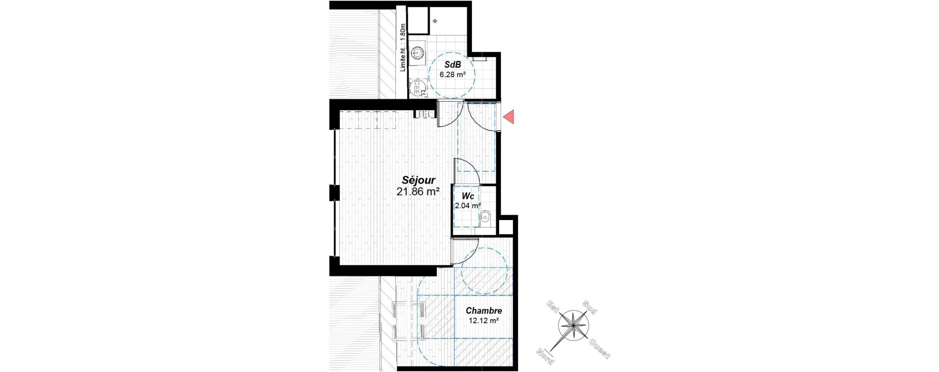 Appartement T2 de 42,30 m2 &agrave; Reims Maison blanche - sainte anne - wilson