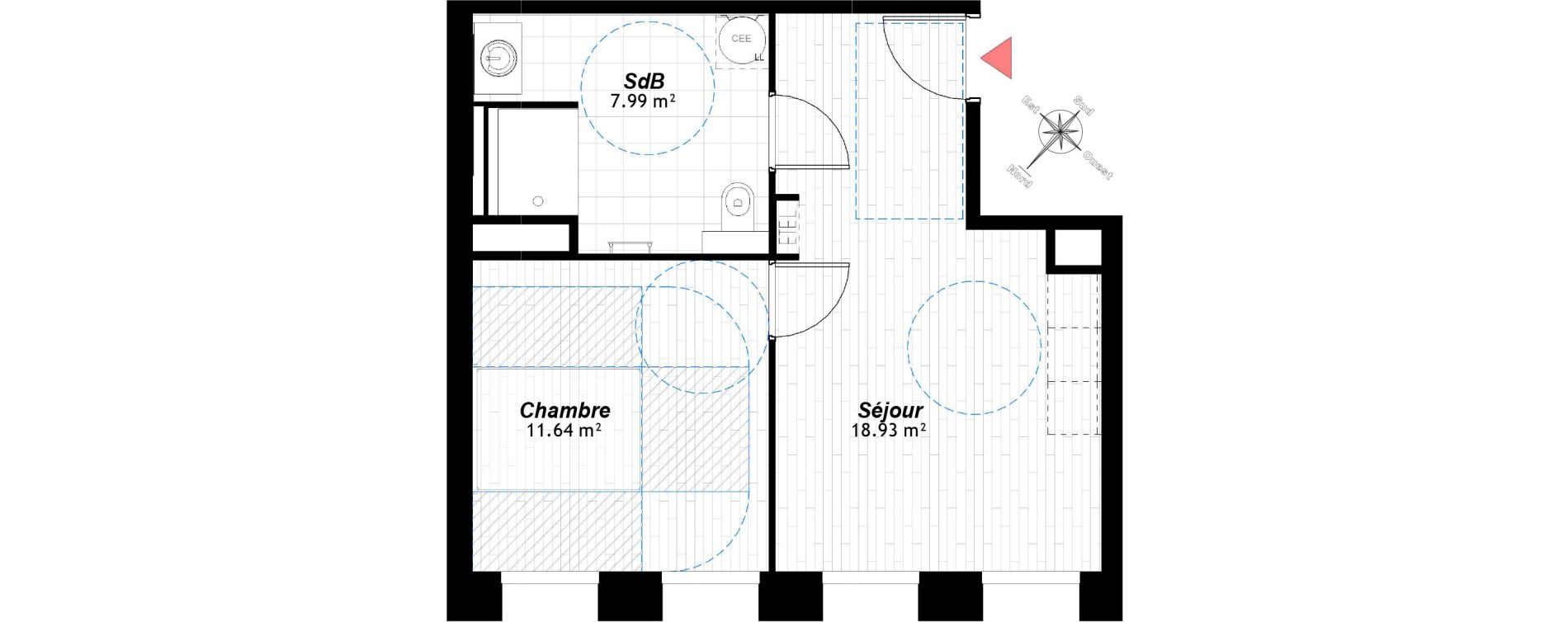 Appartement T2 de 38,56 m2 &agrave; Reims Maison blanche - sainte anne - wilson