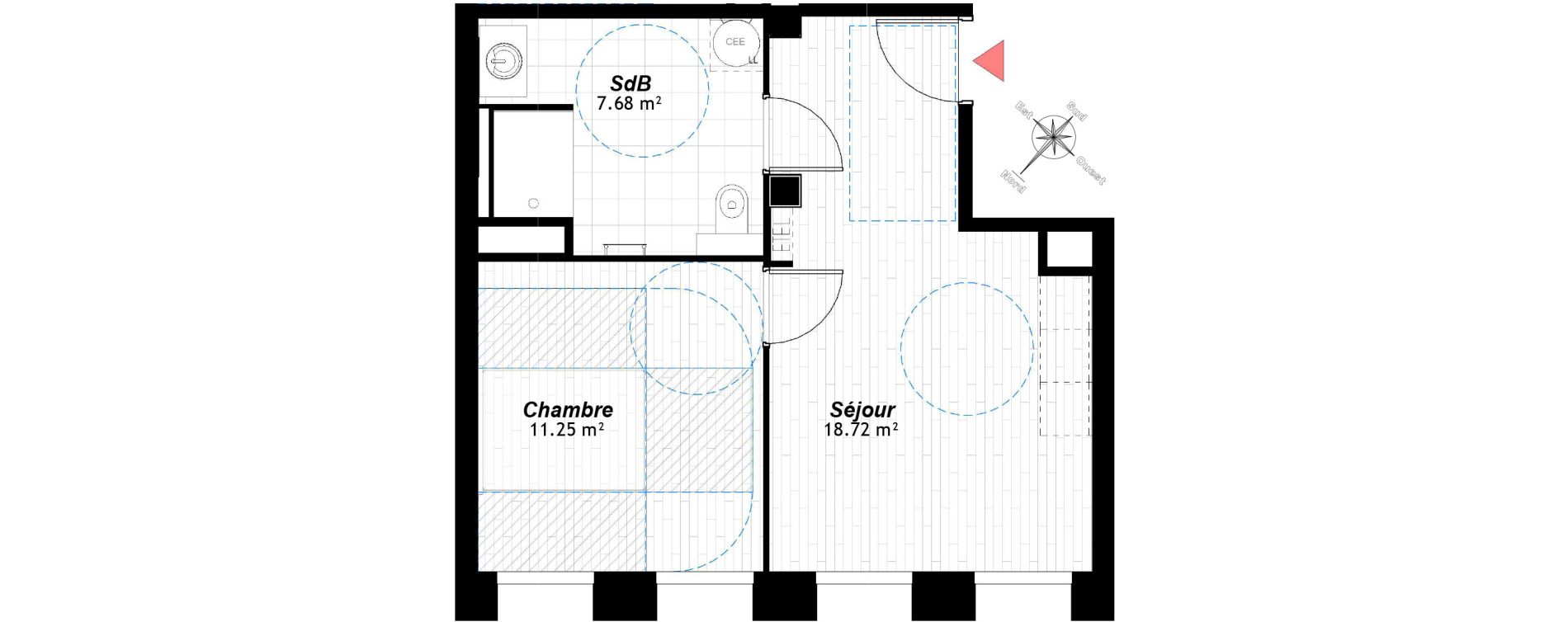 Appartement T2 de 37,65 m2 &agrave; Reims Maison blanche - sainte anne - wilson