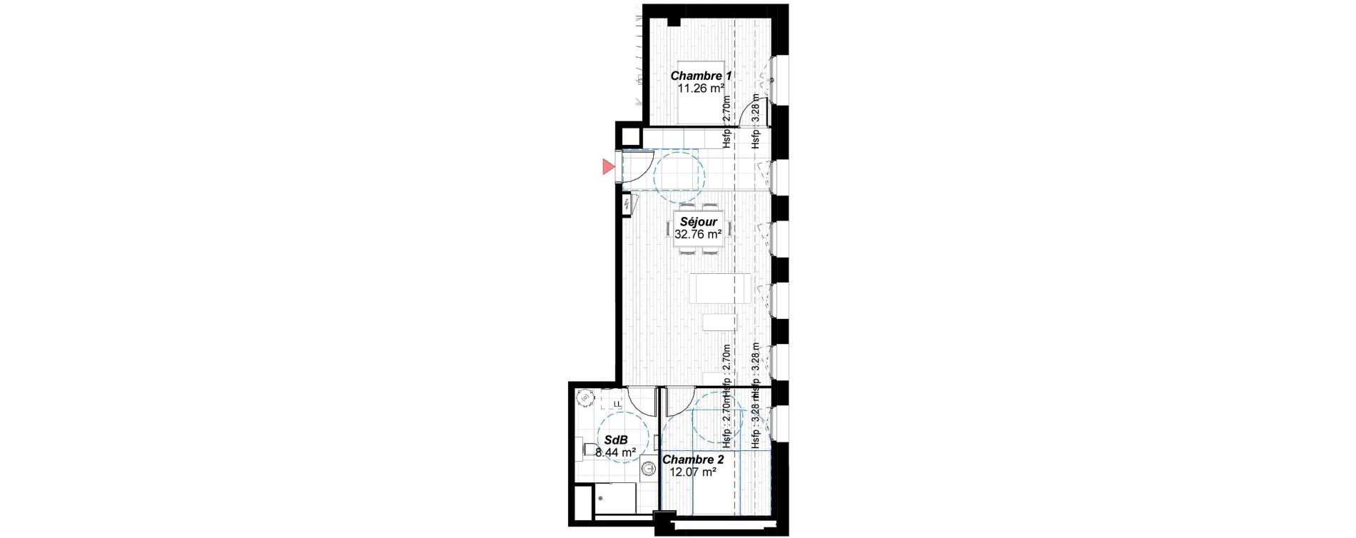 Appartement T3 de 64,53 m2 &agrave; Reims Maison blanche - sainte anne - wilson