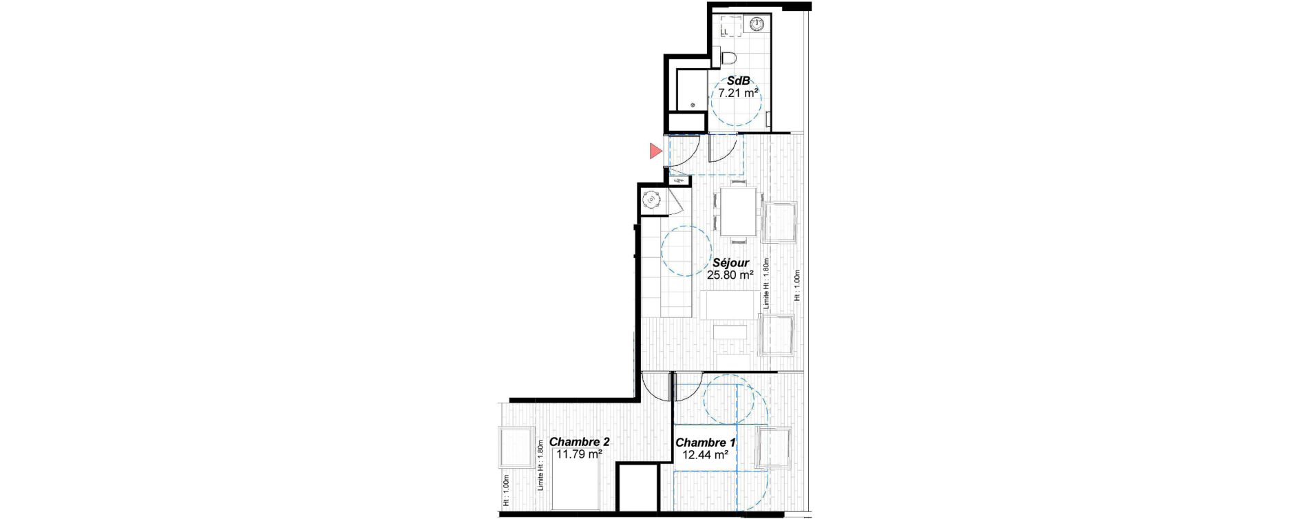 Appartement T3 de 57,24 m2 &agrave; Reims Maison blanche - sainte anne - wilson