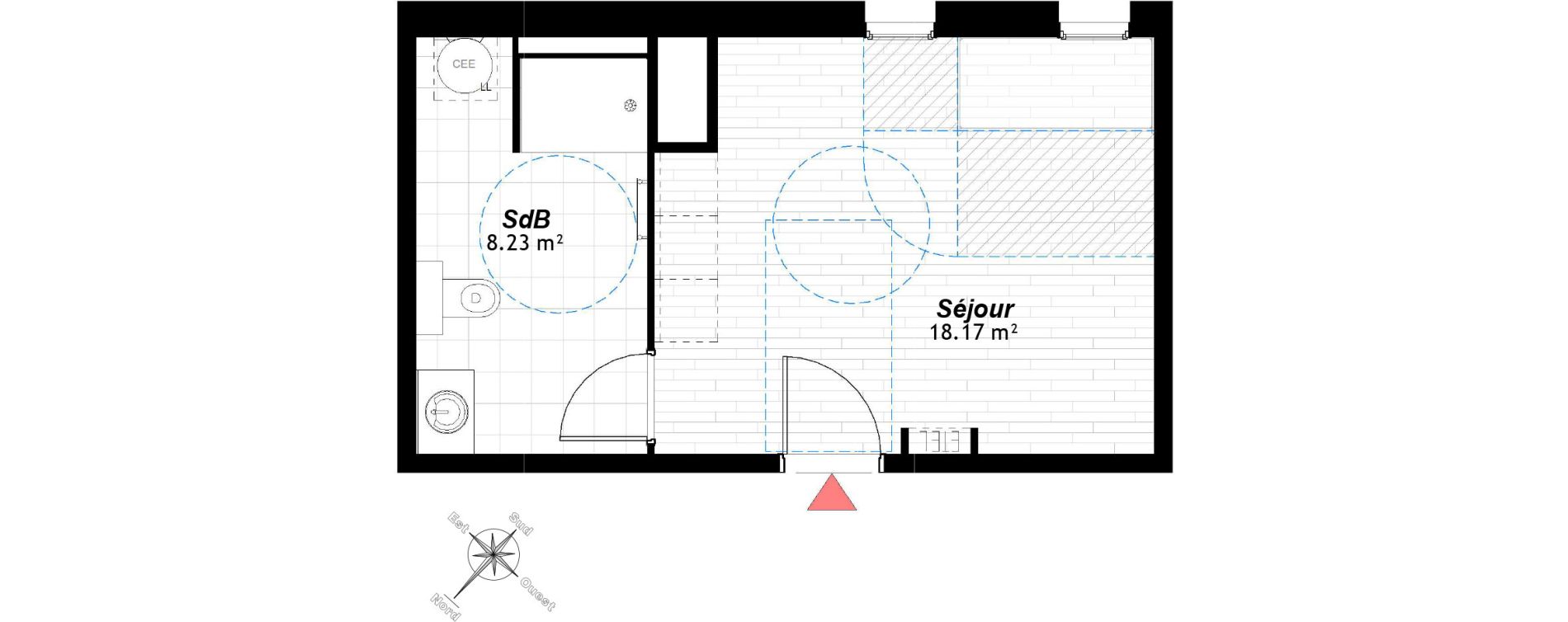 Appartement T1 de 26,40 m2 &agrave; Reims Maison blanche - sainte anne - wilson