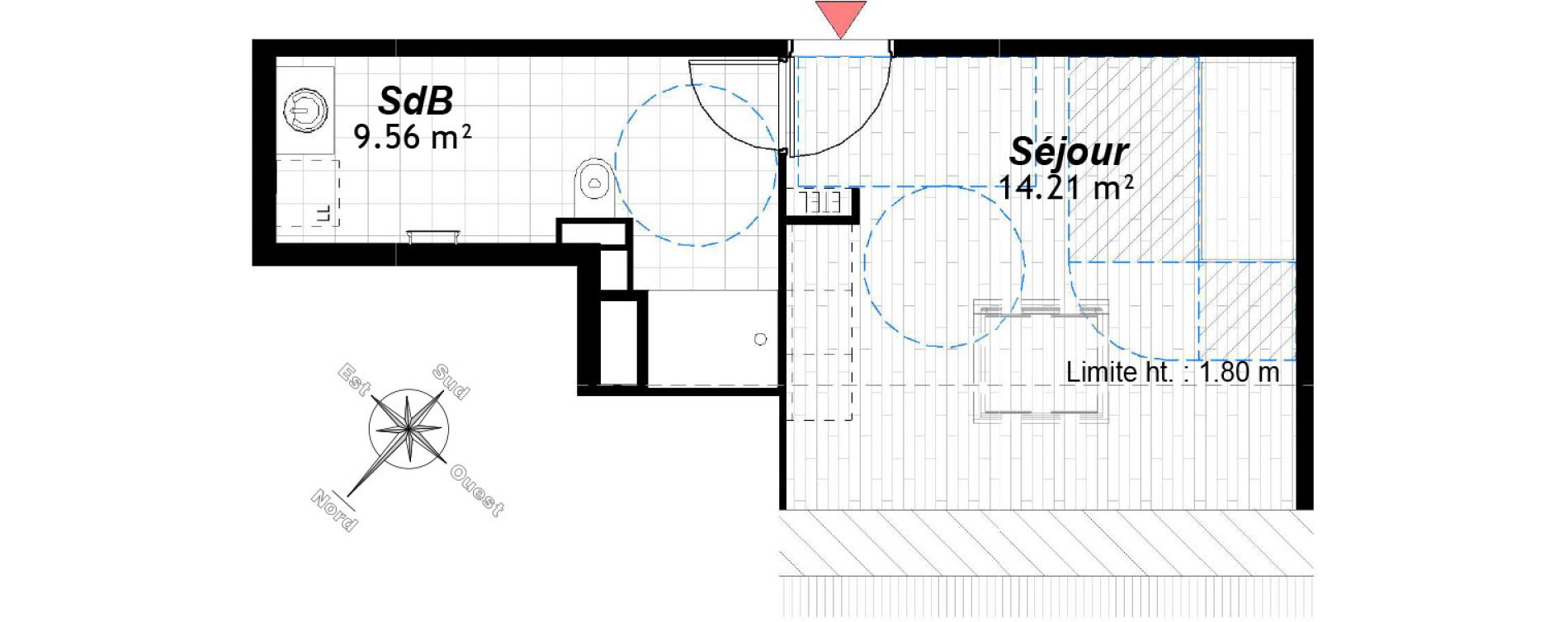 Appartement T1 de 23,77 m2 &agrave; Reims Maison blanche - sainte anne - wilson