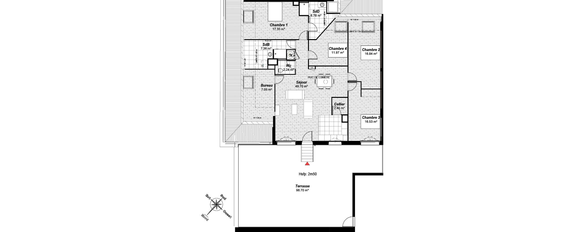 Appartement T5 de 139,03 m2 &agrave; Reims Maison blanche - sainte anne - wilson