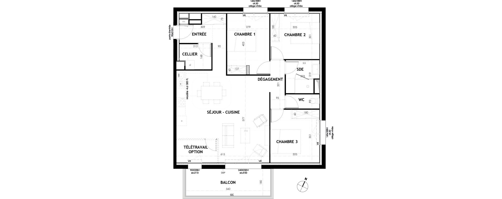 Appartement T4 de 88,40 m2 &agrave; Reims R&eacute;ma'vert